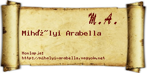 Mihályi Arabella névjegykártya